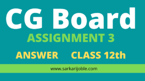 CG Board Assignment 3 Class 12th Hindi Solution October | छत्तीसगढ़ बोर्ड असाइनमेंट 3 कक्षा 12 हिंदी Solution