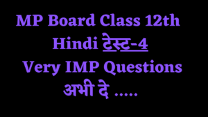 Class 12th Hindi Test 4