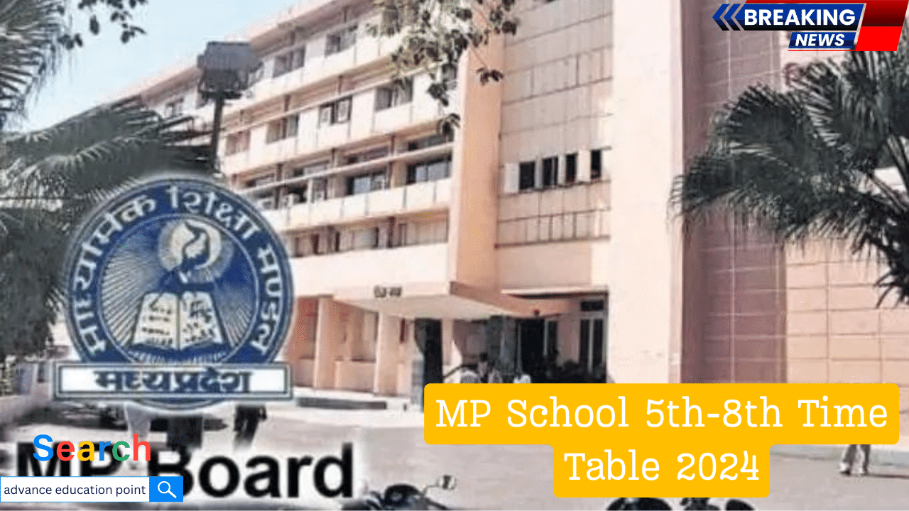 MP School 5th-8th Time Table 2024